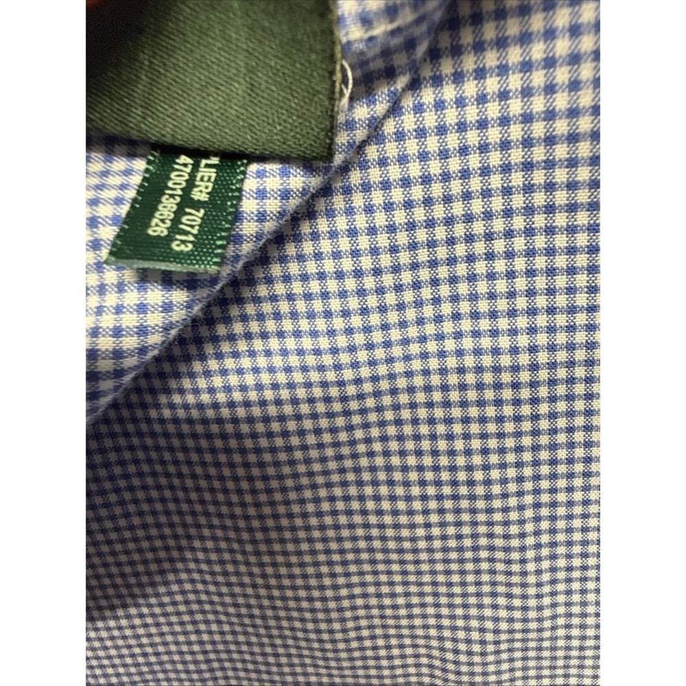 Lauren Ralph Lauren Mens 16 34/35 Classic Fit Blue Gingham Non Iron Dress Shirt - Picture 16 of 16